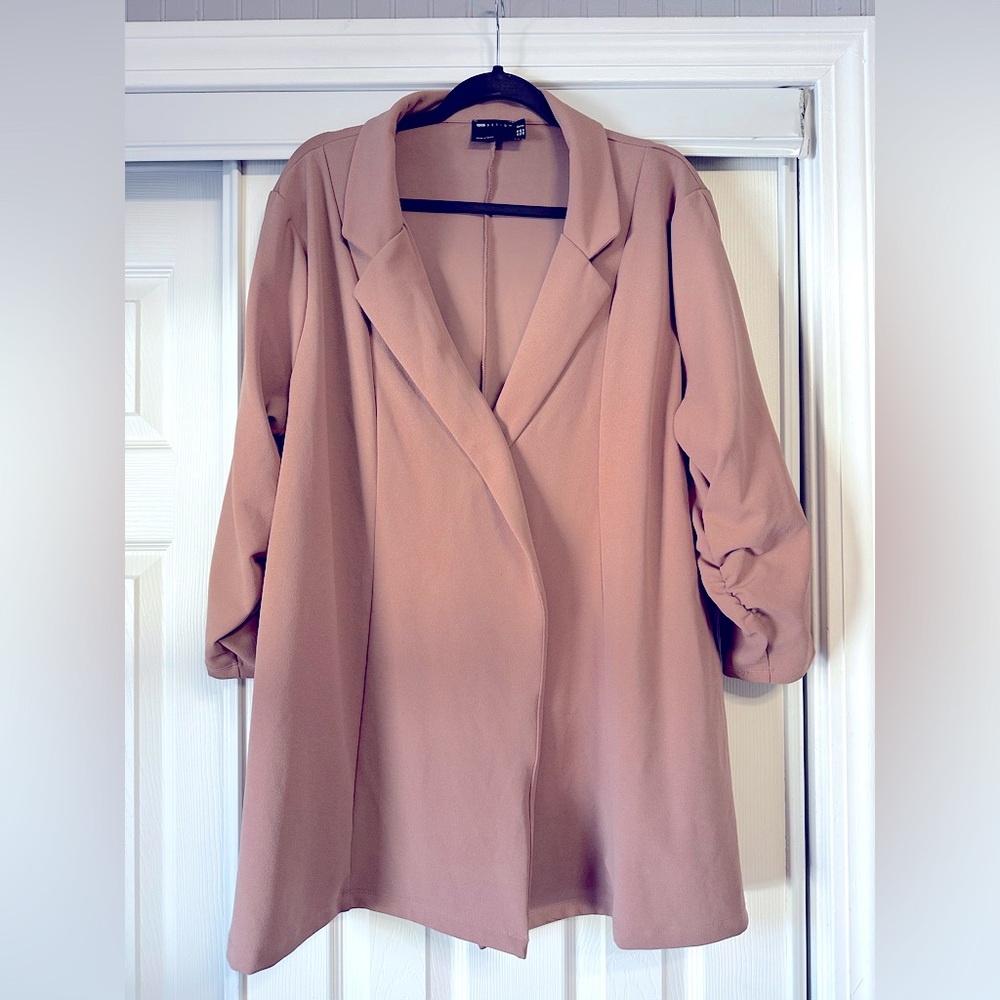 ASOS Curve jersey suit in blush